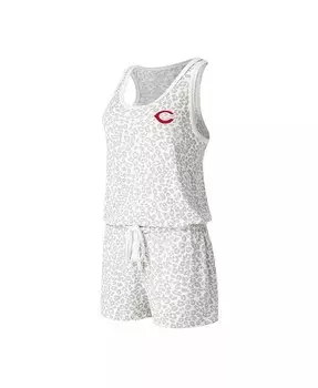 Женский кремовый трикотажный комбинезон Cincinnati Reds Montana Hacci Concepts Sport, слоновая кость/кремовый