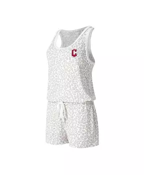 Женский кремовый вязаный комбинезон Cleveland Guardians Montana Hacci Concepts Sport