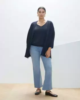 Женский креповый кардиган с длинными рукавами Couchel, темно-синий