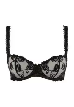 Женский кружевной бюстгальтер-балконет TM Softessence с вышивкой Aubade, цвет Noir