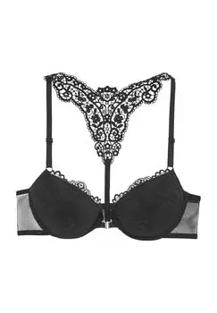 Женский кружевной бюстгальтер Melissa C с чашечками пуш-ап крючком LASCANA, черный
