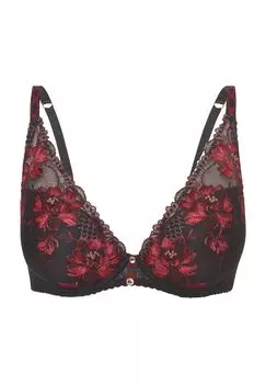 Женский кружевной бюстгальтер на косточках Lovessence с вышивкой и зубами мыши Aubade, цвет Noir
