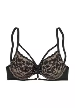 Женский кружевной бюстгальтер на косточках с тонкими бретелями LASCANA, цвет 4215 Black