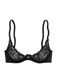 Женский кружевной бюстгальтер на косточках с тонкими бретелями LASCANA, цвет 4215 Black
