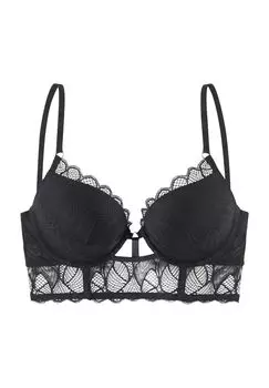 Женский кружевной бюстгальтер пуш-ап Alicia A Cup LASCANA, черный