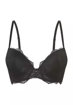 Женский кружевной бюстгальтер пуш-ап Elenora с тонкими бретелями LASCANA, черный