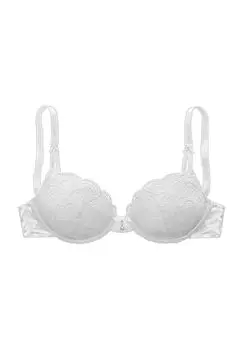Женский кружевной бюстгальтер пуш-ап Nikoletta с цветочным принтом LASCANA, белый