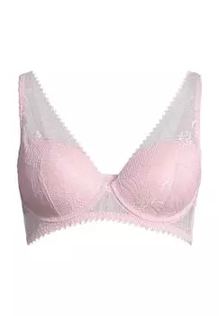 Женский кружевной бюстгальтер пуш-ап с геометрическим рисунком на широких бретелях MANGUUN, цвет 2 Fragrant Lilac