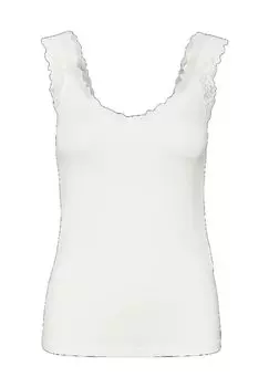 Женский кружевной топ с V-образным вырезом VERO MODA, цвет Snow White