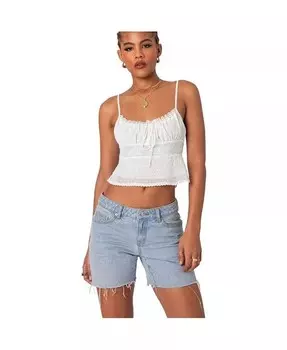 Женский кружевной топ Wendy с завязками на спине Edikted, белый