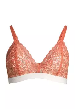 Женский кружевной треугольный бюстгальтер контрастного цвета MANGUUN, цвет 2 Apricot Brandy /