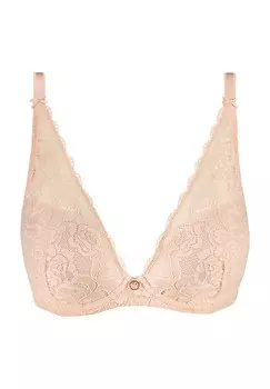 Женский кружевной треугольный бюстгальтер Rosessence на косточках с цветочным принтом Aubade, цвет Nude