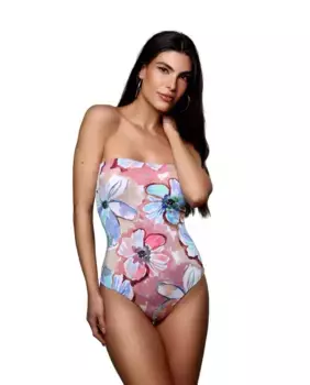 Женский купальник-бандо с принтом и подкладкой Karla Vivian, мультиколор