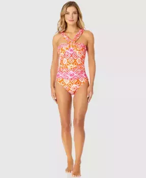 Женский купальник-бандо Twist One-Piece с эффектом тай-дай Anne Cole, мультиколор