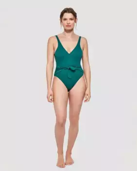 Женский купальник без косточек с поролоном из структурированной ткани Gisela, зеленый