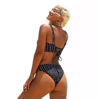 Женский купальник бикини CUPSHE Dream Space со шнуровкой сверху и снизу CUPSHE