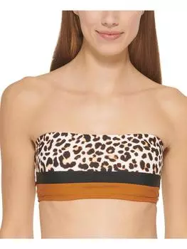 Женский купальник-бикини со съемными бретелями и принтом животных DKNY, белый/мультиколор