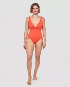 Женский купальник больших размеров с эффектом утяжки без косточек Gisela, оранжевый