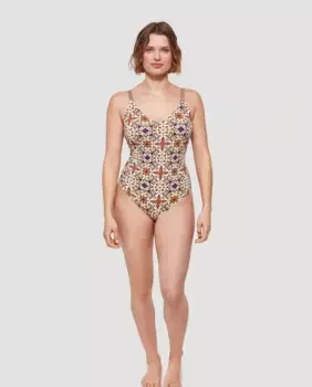 Женский купальник больших размеров с эффектом утяжки без косточек Gisela, мультиколор