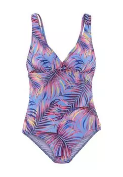 Женский купальник Breese с корректирующими вставками и принтом пальм LASCANA, цвет Skyblue Prin