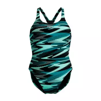 Женский купальник для плавания HyperBoom Allover Medalist Speedo, зеленый
