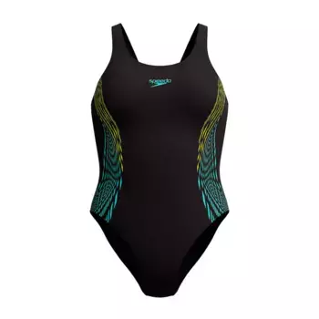 Женский купальник для плавания Placement Muscleback Speedo, желтый