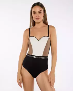 Женский купальник FIAMA с пенорегулирующей вставкой, чашка D, завязка на шее Red Point, коричневый