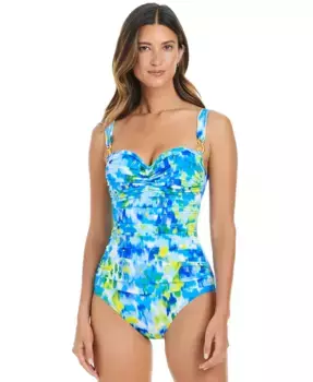 Женский купальник Life's A Beach с чашками на косточках и сборкой Bleu by Rod Beattie, синий
