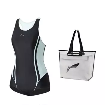 Женский купальник LiNing, черный, зеленый