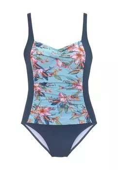 Женский купальник Malia со сборками и цветочным принтом LASCANA, цвет Blue Prin