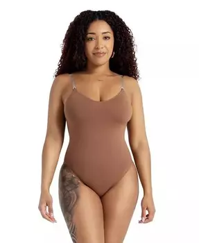 Женский купальник на бретельках с прозрачными переходными бретелями Capezio, бежевый