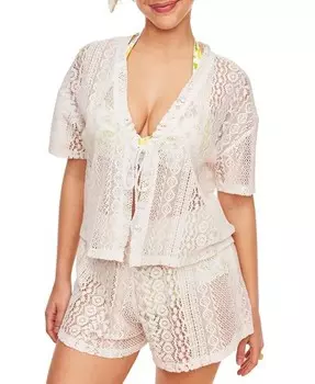 Женский купальник Nika из двух частей, накидка для плавания Adore Me, белый