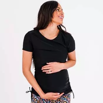 Женский купальник Nina с коротким рукавом для кормления и беременных Calypsa, черный