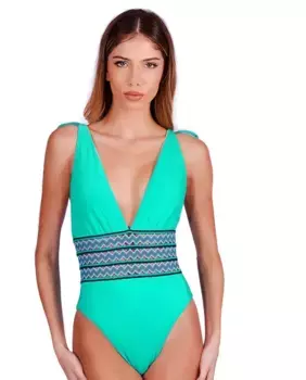Женский купальник с подкладкой и глубоким V-образным вырезом Despi, синий