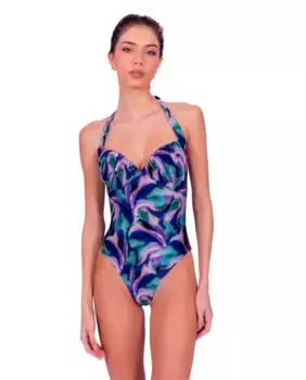 Женский купальник с принтом и халтер-воротом, с подкладкой Despi, мультиколор