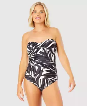 Женский купальник с принтом и перекрученным передом Anne Cole, черный