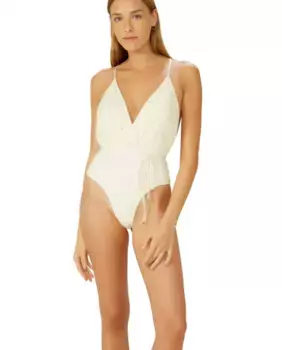 Женский купальник с V-образным вырезом и подкладкой Blueman, белый