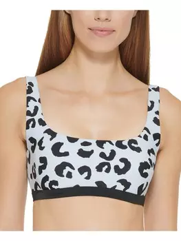 Женский купальник с животным принтом, пляжная одежда, бикини, купальник DKNY, цвет Block Leopard Light Blue