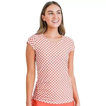 Женский купальник Sadie с короткими рукавами Calypsa LLC, цвет Coral Gingham