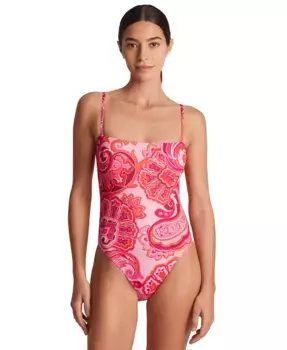 Женский купальник слитный с принтом Lauren Ralph Lauren, мультиколор