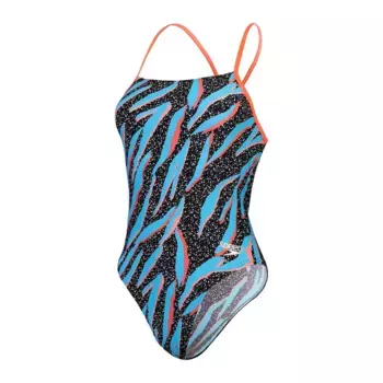Женский купальник Speedo Allover Digital Lattice Tie-Back, черный