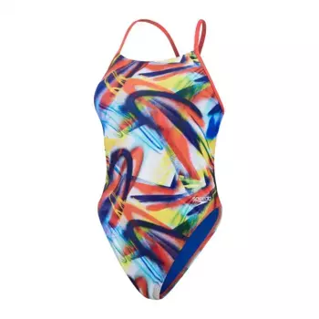 Женский купальник Speedo Allover Digital Lattice Tie-Back, красный