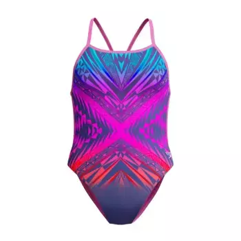 Женский купальник Speedo Digital Placement с V-образным вырезом на спине, розовый