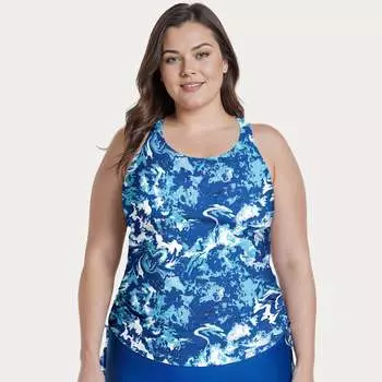 Женский купальник-танкини Maya Maya с вынимающимися чашечками - Patterns Calypsa, цвет tidal wave