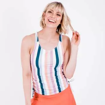 Женский купальник-танкини Maya со встроенным бюстгальтером - Выкройки Calypsa, цвет multi stripe