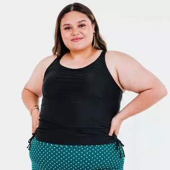 Женский купальник-танкини с вшитым бюстгальтером размера плюс Maya Calypsa, черный