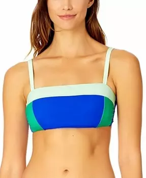 Женский купальник-топ с бюстгальтером-бандо с цветными блоками Coppersuit, синий