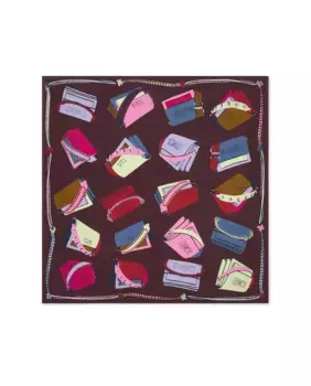 Женский квадратный платок Audree с принтом в виде сумок Tous, бордовый
