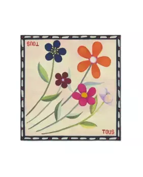 Женский квадратный шарф с цветами «Летние маргаритки» Tous, розовый