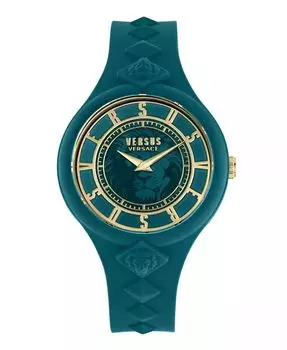 Женский кварцевый силиконовый ремешок с заклепками Fire Island, 39 мм Versus Versace, зеленый
